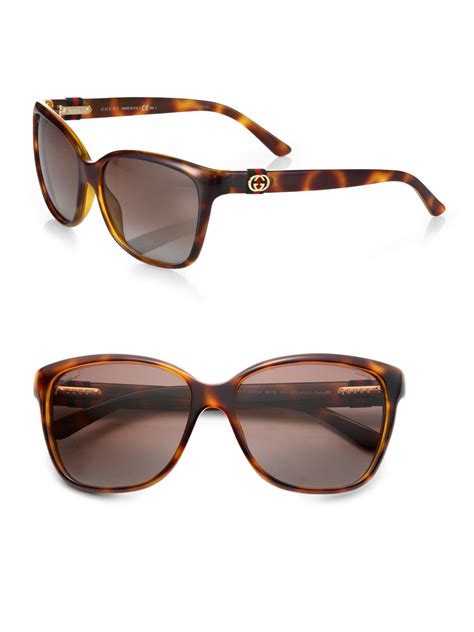 gucci havana oversized sunglasses|gucci 59mm square sunglasses.